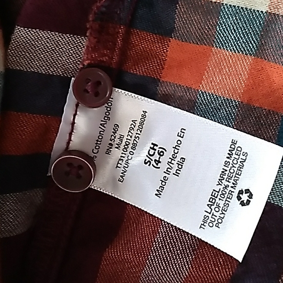 Time and Tru Flannel Girls Sz S (4-6) - Picture 2 of 4